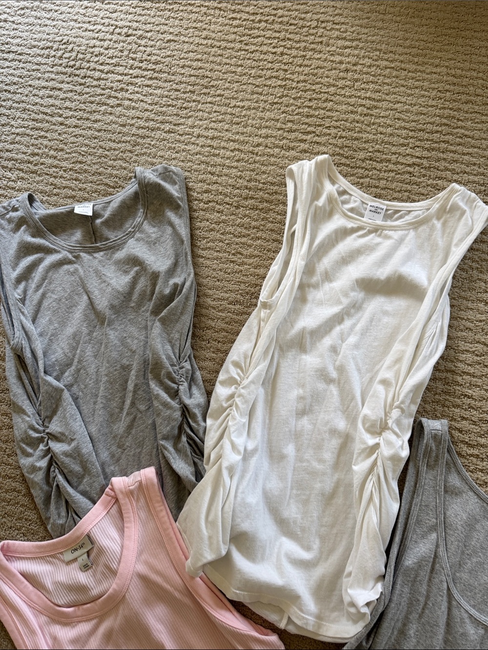 Melrose and Market Ribbed Pink & Neutral Tank Tops Set Bundle of 4 - Picture 6 of 10